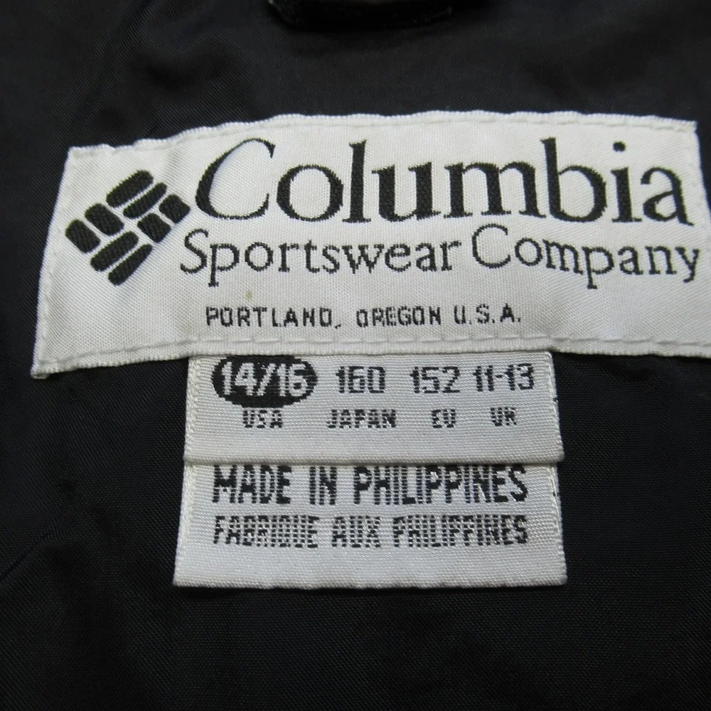 Vintage Columbia Jacket Youth 14/16 Large Blue Red Waterproof 3in1 Shell 90s‎